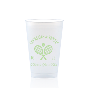 You'll love sipping from the Cocktails & Tennis Cup from our Country Club collection at your next party! The trendy and sporty design is perfect for outdoor summertime events and is available in a wide variety of colors and cup styles, personalizing it to your exact tastes. Featuring customizable text to add your own message, your guests will surely take notice.