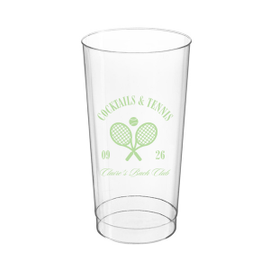 You'll love sipping from the Cocktails & Tennis Cup from our Country Club collection at your next party! The trendy and sporty design is perfect for outdoor summertime events and is available in a wide variety of colors and cup styles, personalizing it to your exact tastes. Featuring customizable text to add your own message, your guests will surely take notice.