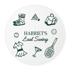Get outdoors and get partying with the Last Swing Coaster from our Country Club collection. The fun and breezy design is perfect for sporty occasions or summertime events. Customize the text and color to add a personal touch to your party product.
