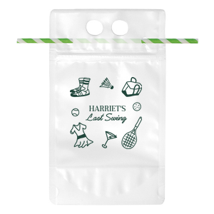 Be set to sip the summertime away with the Last Swing Drink Pouch from our Country Club collection. The drink pouch is perfect for hot summer days by the poolside or tennis court. Customize the text and graphics with your choice of colors to match the vibe of your next party event.