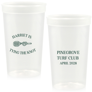 Sip away at your summertime bridal shower and bachelor party with the Tying The Note Tennis Cup from our Country Club collection. Available in a wide variety of cup styles and colors, you can customize the text and more to best match your summer vibe!