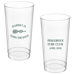 Sip away at your summertime bridal shower and bachelor party with the Tying The Note Tennis Cup from our Country Club collection. Available in a wide variety of cup styles and colors, you can customize the text and more to best match your summer vibe!