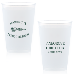 Sip away at your summertime bridal shower and bachelor party with the Tying The Note Tennis Cup from our Country Club collection. Available in a wide variety of cup styles and colors, you can customize the text and more to best match your summer vibe!