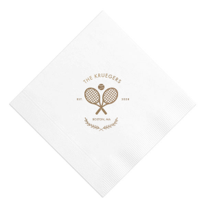 At the crossroads of elegance and sporty is the Family Name Tennis Napkin from our Country Club collection. Customize the design with your personalized text paired with your choice of colors to best represent your family's unique sense of style. 