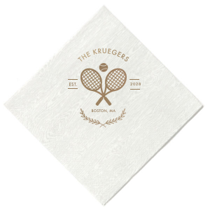 At the crossroads of elegance and sporty is the Family Name Tennis Napkin from our Country Club collection. Customize the design with your personalized text paired with your choice of colors to best represent your family's unique sense of style. 