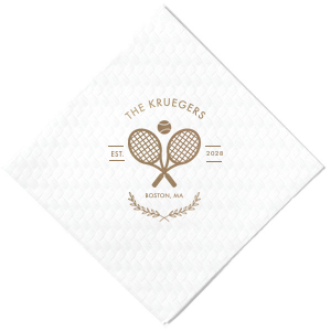 At the crossroads of elegance and sporty is the Family Name Tennis Napkin from our Country Club collection. Customize the design with your personalized text paired with your choice of colors to best represent your family's unique sense of style. 