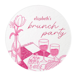 Choose the chic and stylish Birthday Brunch Coasters for your next momentous party event! The highly functional and sleek coaster design features a floral picnic scene which pairs splendidly with springtime functions. Customize the text and color to add your personalized touch!