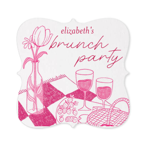 Choose the chic and stylish Birthday Brunch Coasters for your next momentous party event! The highly functional and sleek coaster design features a floral picnic scene which pairs splendidly with springtime functions. Customize the text and color to add your personalized touch!