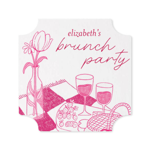 Choose the chic and stylish Birthday Brunch Coasters for your next momentous party event! The highly functional and sleek coaster design features a floral picnic scene which pairs splendidly with springtime functions. Customize the text and color to add your personalized touch!