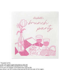Add a floral touch to your next party event with Birthday Brunch Full Color Napkin. Printed in the ink color of your choice, the high quality and functional napkin is perfect for springtime functions such as birthdays, bridal showers or home entertainment. Customize the design today to make it your own!