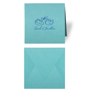 For when you need party favors or thank you cards, the Swan Lovers Gift Enclosure is perfect for your next momentous life event. The lovely swan graphic reflects you and your own partner's fidelity and love, providing a unique memento for your guests. Customize in the choice of color and style to best show your gratitude! 