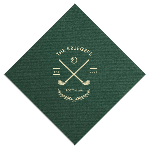 At the crossroads of elegance and sporty is the Family Name Golf Napkin from our Country Club collection. Customize the design with your personalized text paired with your choice of colors to best represent your family's unique sense of style. 