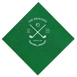 At the crossroads of elegance and sporty is the Family Name Golf Napkin from our Country Club collection. Customize the design with your personalized text paired with your choice of colors to best represent your family's unique sense of style. 