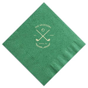 At the crossroads of elegance and sporty is the Family Name Golf Napkin from our Country Club collection. Customize the design with your personalized text paired with your choice of colors to best represent your family's unique sense of style. 