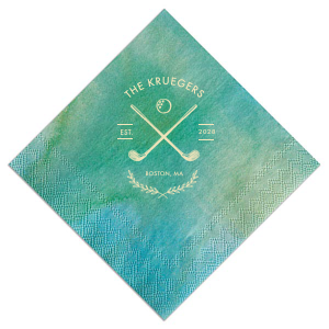 At the crossroads of elegance and sporty is the Family Name Golf Napkin from our Country Club collection. Customize the design with your personalized text paired with your choice of colors to best represent your family's unique sense of style. 