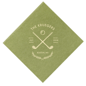 At the crossroads of elegance and sporty is the Family Name Golf Napkin from our Country Club collection. Customize the design with your personalized text paired with your choice of colors to best represent your family's unique sense of style. 