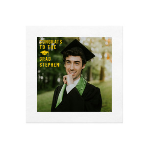Celebrate achievements with the Congrats to the Grad Custom Photo Napkin. Featuring a personal photo alongside a bold "Congrats to the Grad" message, this design adds a heartfelt and impressive touch to any graduation celebration. Perfect for showcasing the star of the day!