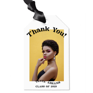 Looking for a sleek and stylish gift tag for your graduation event? Look no further than the Modern Graduation Thank You Custom Photo Gift Tag! The customizable tag features your personally uploaded photo to add a touch that is as unique as your are.