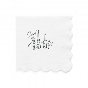 With the Romantic Dinner Scallop Napkin, your next party event will be as lovely as it will be memorable. The cocktail napkins feature a unique scalloped design, adding a bespoke elegance to your special occasion. Available in your choice of foil colors, customize the design to match your unique tastes.