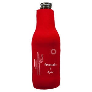 Beat the heat with the help of the Southwest Sun Can Cooler. The high quality cooler keeps your drink frosty cold all while coming in the color of your choice. Customize the text to add your own personal touch for your next summertime bash!