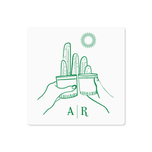 The Southwest Cheers Label is the mark of a great time! The customizable label is available in your choice of style and stamp color. Personalize the text to create a unique party favor adored by guests and friends alike.