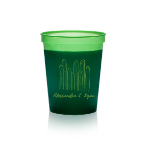 Cool down at your summertime party event with the Southwest Cactus Cup. Featuring a screen print of hand-drawn cactuses above customizable text, the cup is available in your choice of styles and colors to best match your party's unique vibes.
