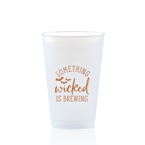 Custom 9 oz Frost Flex Cup with Copper Ink  has a Bats graphic and is good for use in Halloween themed parties and will impress guests like no other. Make this party unforgettable.