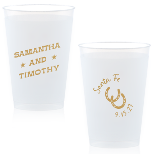 Get wild and rowdy with the customizable Giddy-Up Western Cup. Personalize the text with the names of your favorite cowpokes in the ink color of your choice. Perfect for sipping cool refreshments during blistering summer hoedowns. 
