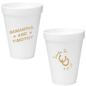 Get wild and rowdy with the customizable Giddy-Up Western Cup. Personalize the text with the names of your favorite cowpokes in the ink color of your choice. Perfect for sipping cool refreshments during blistering summer hoedowns. 