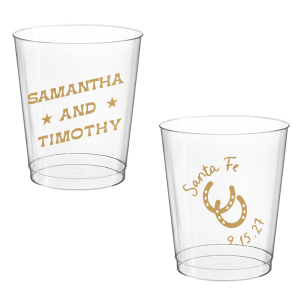 Get wild and rowdy with the customizable Giddy-Up Western Cup. Personalize the text with the names of your favorite cowpokes in the ink color of your choice. Perfect for sipping cool refreshments during blistering summer hoedowns. 