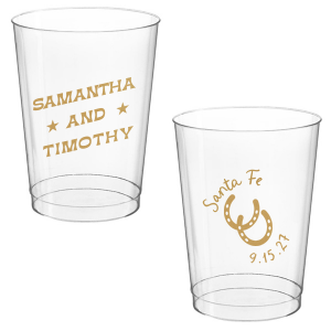 Get wild and rowdy with the customizable Giddy-Up Western Cup. Personalize the text with the names of your favorite cowpokes in the ink color of your choice. Perfect for sipping cool refreshments during blistering summer hoedowns. 