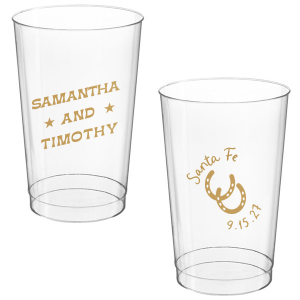 Get wild and rowdy with the customizable Giddy-Up Western Cup. Personalize the text with the names of your favorite cowpokes in the ink color of your choice. Perfect for sipping cool refreshments during blistering summer hoedowns. 