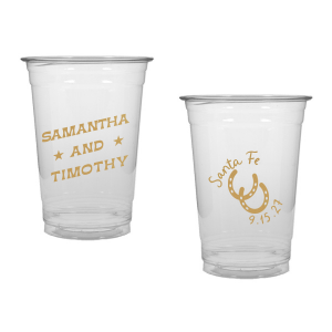 Get wild and rowdy with the customizable Giddy-Up Western Cup. Personalize the text with the names of your favorite cowpokes in the ink color of your choice. Perfect for sipping cool refreshments during blistering summer hoedowns. 