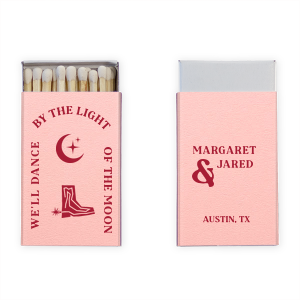 Make your next housewarming, summer shindig, or any other special occasion all the more memorable with the Moonlight Matchbox. Customizable with your choice of text and colors, make this matchbox your own and create a one of a kind memento for memories. 