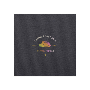 Be prepared for one last ride with the Last Ride Napkin. The customizable design is available in a wide variety of colors and styles to match your party's vibes. Perfect for bridal showers, bachelorette parties or birthdays!