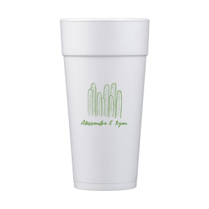Cool down at your summertime party event with the Southwest Cactus Cup. Featuring a screen print of hand-drawn cactuses above customizable text, the cup is available in your choice of styles and colors to best match your party's unique vibes.