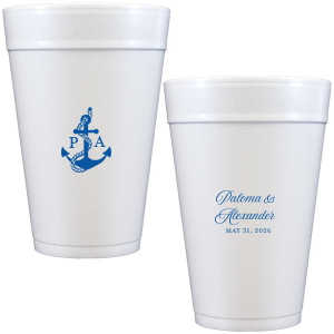 The Sailboat Nautical Nuptial Cup makes a splendid addition to toasting on the coast! Featuring a two-sided design, the anchor graphic makes for great maritime or coastal themed events. Customize the opposing side's text to convey your own heartfelt message! 