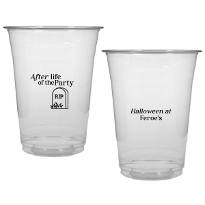 The After Life Of The Party Cup keeps the good times flowing for you Halloween events. Tickle funny bones with this macbre merchandise, your guests are sure to remember the personalized accessory long after the party is dead.  