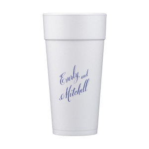 Personalized 12 oz Styrofoam Cup with Matte Cobalt Ink Cup Ink Colors can't be beat. Showcase your style in every detail of your party's theme!