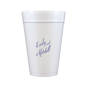 Personalized 12 oz Styrofoam Cup with Matte Cobalt Ink Cup Ink Colors can't be beat. Showcase your style in every detail of your party's theme!