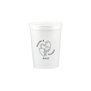 Unite in love with the Cat Tails of Love Wedding Cup, where two cats entwine tails to form a heart. Arched around the design you can customize with the couple's names and below the date of your union.