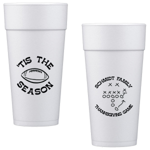 Keep game day stocked with the Football Tis The Season Cup. A must-have for diehard sports fans, easily customizable to match your favorite team. Makes great game day souvenirs for friends and family as well!