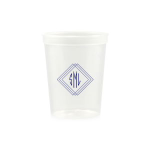 Elevate your event with the Prism Frame Monogram Cup. This mesmerizing design features layered 3D squares creating a prism effect, with your monogram elegantly framed at the center. It’s an artistic blend of sophistication and optical enchantment—perfect for a truly memorable celebration.
