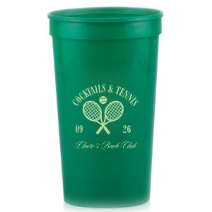 You'll love sipping from the Cocktails & Tennis Cup from our Country Club collection at your next party! The trendy and sporty design is perfect for outdoor summertime events and is available in a wide variety of colors and cup styles, personalizing it to your exact tastes. Featuring customizable text to add your own message, your guests will surely take notice.