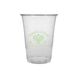 You'll love sipping from the Cocktails & Tennis Cup from our Country Club collection at your next party! The trendy and sporty design is perfect for outdoor summertime events and is available in a wide variety of colors and cup styles, personalizing it to your exact tastes. Featuring customizable text to add your own message, your guests will surely take notice.