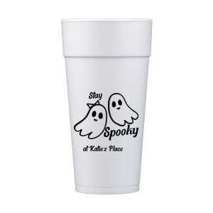 Get groovy this spooky season with the Groovy Halloween Cup. Our custom and cute Halloween decor will add a memorable touch at your Halloween party. Featuring two adorable ghosts, personalize teh design with your own name. 