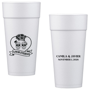 Celebrate fright and fidelity with the Amor Eterno Cup! Available in a variety of styles and ink colors to match your celebration whether it's spooky or sentimental, these customizable cups are sure to be a hit.