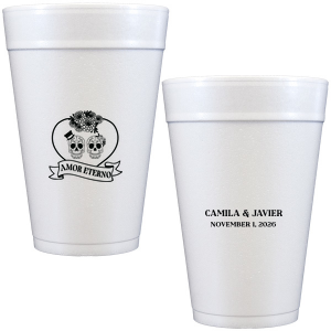 Celebrate fright and fidelity with the Amor Eterno Cup! Available in a variety of styles and ink colors to match your celebration whether it's spooky or sentimental, these customizable cups are sure to be a hit.