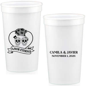 Celebrate fright and fidelity with the Amor Eterno Cup! Available in a variety of styles and ink colors to match your celebration whether it's spooky or sentimental, these customizable cups are sure to be a hit.