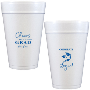 Personalized Matte Teal/Peacock Ink 16 oz Styrofoam Cup is good for use in Graduation themed parties and will make your guests swoon. Personalize your party's theme today.